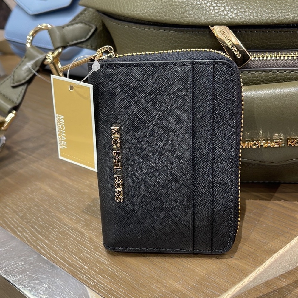 Michael Kors Jet Set Travel Medium Zip Around Card Case 
Color: Black
NWT - Picture 2 of 16
